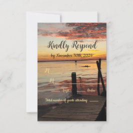 Delfine bei Sunset Response Card RSVP Karte