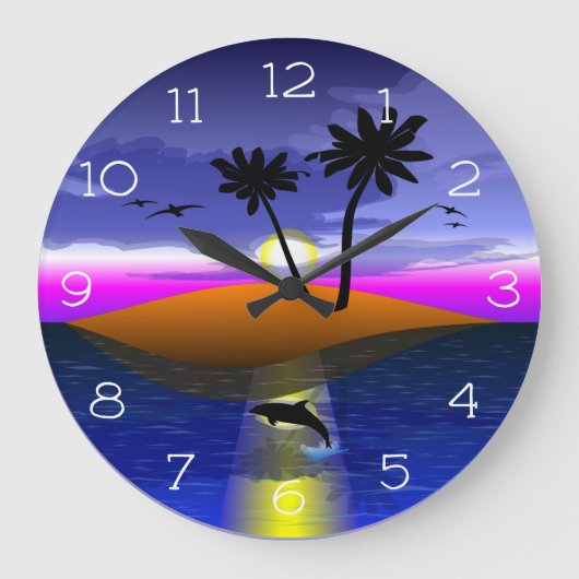 Delfine Große Wanduhr (Vorderseite)