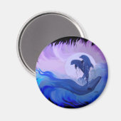 Delfine im Mondschein Magnet (Vorderseite/Rückseite)