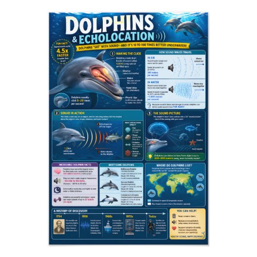 Delfine Infografik Fotodruck (Vorne)