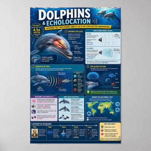 Delfine Infografik Poster (Vorne)