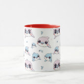Delfine - Modernes digitales Musterdesign 1 Tasse (Zentrum)