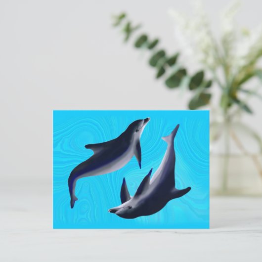 Delfine Postkarte (Stehend Vorderseite)