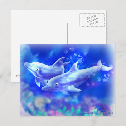 Delfine Postkarte (Vorne/Hinten)