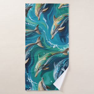 Delfine schwimmen badhandtuch set