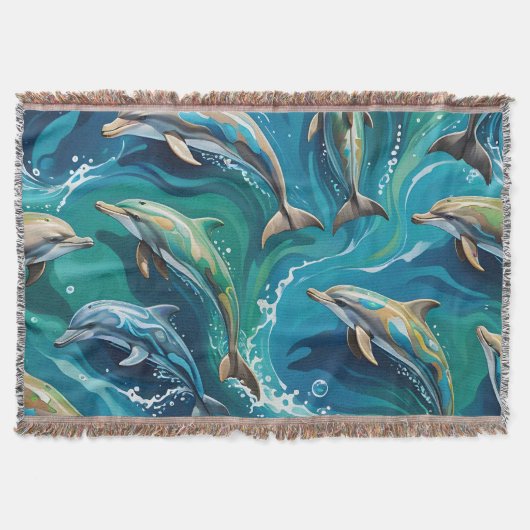 Delfine schwimmen  decke (Vorderseite)