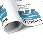 Delfine schwimmen gemeinsam Freundschaft Geschenkpapier (Rolleneckpunkt)