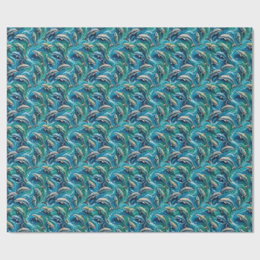 Delfine schwimmen geschenkpapier (Flach)