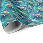 Delfine schwimmen geschenkpapier (Rolleneckpunkt)