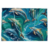 Delfine schwimmen große geschenktüte (Rückseite)