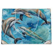 Delfine schwimmen im Meer Große Geschenktüte (Vorderseite)