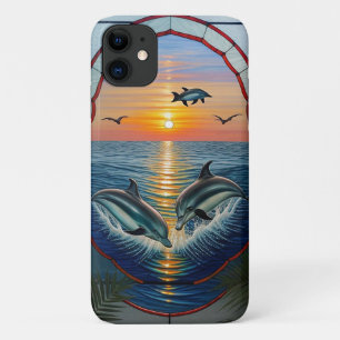 Delfine springen bei Sonnenuntergang im Ozean Case-Mate iPhone Hülle