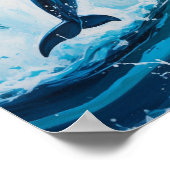 Delfine springen durch Ozeanwellen Dynamisch Marin Poster (Ecke)