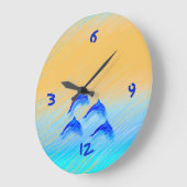 Delfine springen - große Uhr (Winkel)