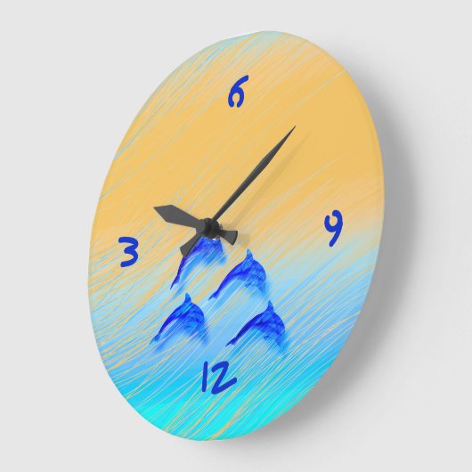 Delfine springen - große Uhr (Winkel)