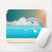 Delfine springen im Ozean Mousepad (Mit Mouse)