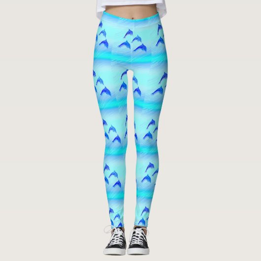 Delfine springen leggings (Vorderseite)