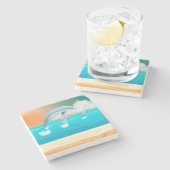 Delfine Steinuntersetzer (Seitenansicht)