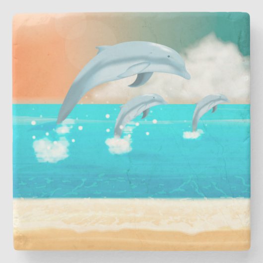 Delfine Steinuntersetzer (Vorderseite)