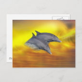 Delfine surfen postkarte (Vorne/Hinten)