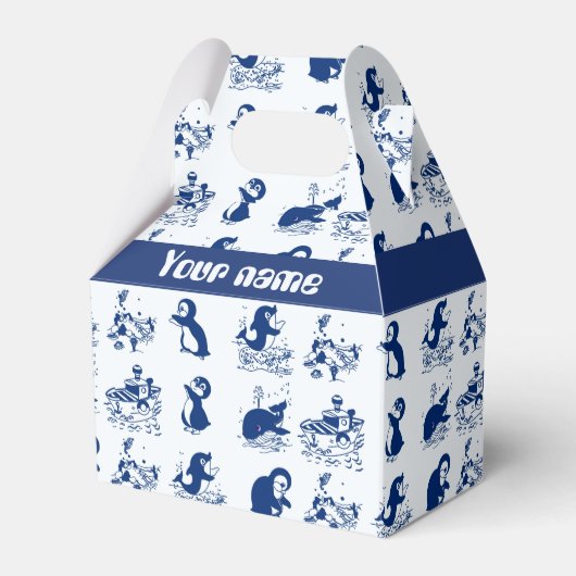 Delfine, Wale und Pinguine Geschenkschachtel (Vorderseite)