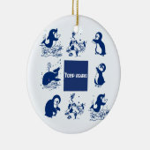 Delfine, Wale und Pinguine Keramik Ornament (Rechts)