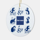 Delfine, Wale und Pinguine Keramik Ornament (Links)