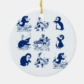 Delfine, Wale und Pinguine Keramik Ornament (Hinten)