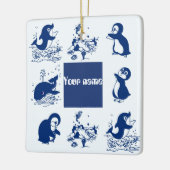 Delfine, Wale und Pinguine Keramikornament (Links)