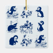 Delfine, Wale und Pinguine Keramikornament (Rückseite)