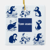 Delfine, Wale und Pinguine Keramikornament (Vorderseite)