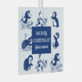 Delfine, Wale und Pinguine Ornament Aus Glas (Vorderseite Rechts)