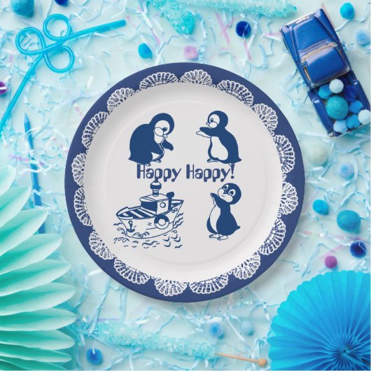 Delfine, Wale und Pinguine Pappteller (Party)