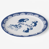 Delfine, Wale und Pinguine Pappteller (Schrägansicht)