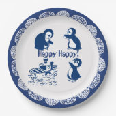 Delfine, Wale und Pinguine Pappteller (Vorderseite)