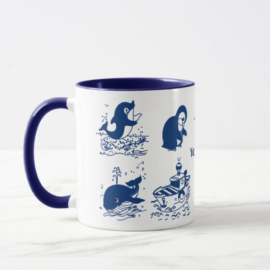 Delfine, Wale und Pinguine Tasse (Links)