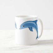 Delfine Weiße Kaffeetasse (VorderseiteRechts)