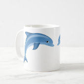 Delfine Weiße Kaffeetasse (Vorderseite Links)