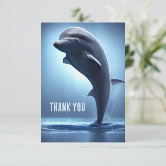 Delfinflat Dankeschön Karte (Stehend Vorderseite)