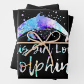 Delfinliebhaber Geschenk dieses Mädchen Lieben Del Geschenkpapier Set (Beispiel)