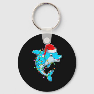 Delfinliebhaber-Weihnachten - Delfin mit Weihnacht Schlüsselanhänger