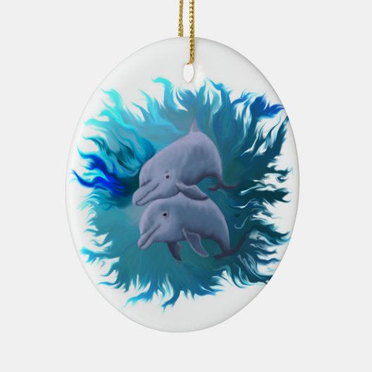 Delfinparat Keramikornament (Rechts)