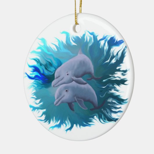 Delfinparat Keramikornament (Links)