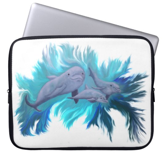 Delfinschule Laptopschutzhülle (Vorderseite)