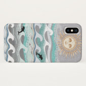 Delfinwellen bei Sonnenuntergang Case-Mate iPhone Hülle (Rückseite (Horizontal))