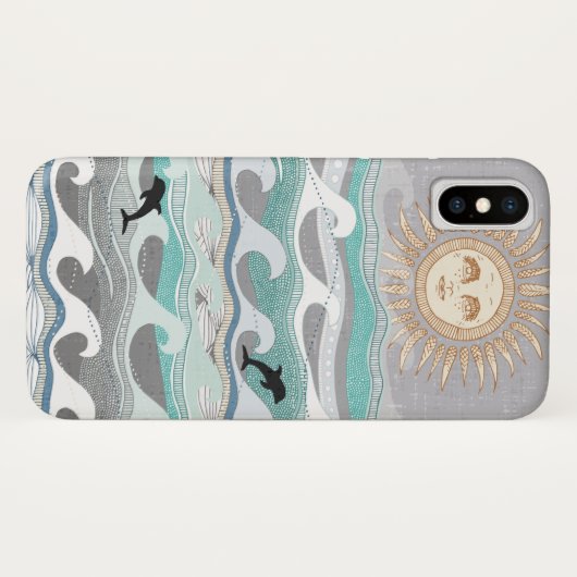 Delfinwellen bei Sonnenuntergang Case-Mate iPhone Hülle (Rückseite (Horizontal))