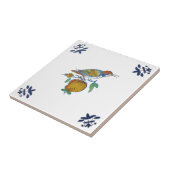 Delft Bird auf Zweig mit Fruit Repro c. 1650 Tile Fliese (Seite)