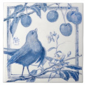 Delft Bird Cherry Dieb Wand Deco Fliese (Vorderseite)