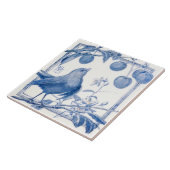 Delft Bird Cherry Dieb Wand Deco Fliese (Seite)