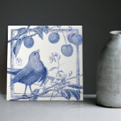 Delft Bird Cherry Dieb Wand Deco Fliese